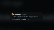 Screenshot of a fan's comment